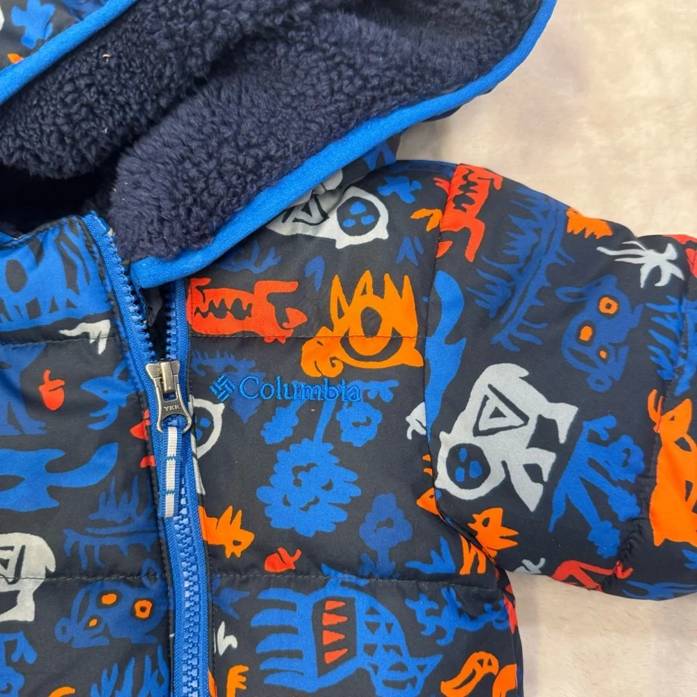 Columbia Snowtop II Bunting Collegiate‎ Navy Critter snowsuit